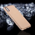 For   iPhone X / XS   Crystal Decor Sides Frosted Soft TPU Protective Back Case(Gold) - 1