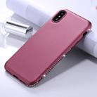 For   iPhone X / XS   Crystal Decor Sides Frosted Soft TPU Protective Back Case(Purple) - 2