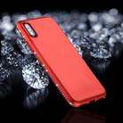 For   iPhone X / XS   Crystal Decor Sides Frosted Soft TPU Protective Back Case(Red) - 1