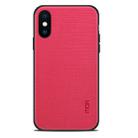 MOFI for   iPhone X   Anti-slip Full Coverage PC + TPU + Cloth Protective Back Cover Case(Magenta) - 1