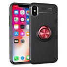 For iPhone X / XS Metal Ring Holder 360 Degree Rotating TPU Case  (Black+Red) - 1