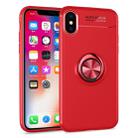 For iPhone X / XS Metal Ring Holder 360 Degree Rotating TPU Case(Red) - 1