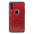 For iPhone X MOFI Shockproof PC+TPU+PU Leather Protective Back Case(Red) - 1