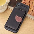 For iPhone X / XS Leaf Style Magnetic Leather Case  with Holder & Card Slots & Wallet & Photo Frame (Black) - 1