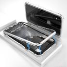 Ultra Slim Magnetic Adsorption Metal Frame Tempered Glass Magnet Flip Case for   iPhone X / XS (Silver) - 1