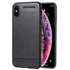For iPhone X / XS Litchi Texture TPU Shockproof Case (Black) - 1