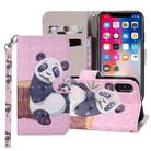 Panda Pattern Colored Drawing Horizontal Flip Leather Case for iPhone X / XS, with Holder & Card Slots & Wallet & Lanyard - 1