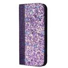 Crocodile Texture Glitter Powder Horizontal Flip Leather Case for iPhone X / XS, with Card Slots & Holder(Purple) - 2