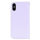 Crocodile Texture Glitter Powder Horizontal Flip Leather Case for iPhone X / XS, with Card Slots & Holder(White) - 3