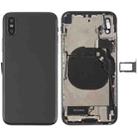 Battery Back Cover Assembly with Side Keys & Vibrator & Speaker Ringer Buzzer & Power Button + Volume Button Flex Cable & Card Tray & Battery Adhesive for iPhone X(Black) - 1