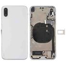 Battery Back Cover Assembly with Side Keys & Vibrator & Speaker Ringer Buzzer & Power Button + Volume Button Flex Cable & Card Tray & Battery Adhesive for iPhone X(White) - 1