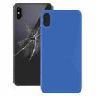 Easy Replacement Big Camera Hole Glass Back Battery Cover for iPhone X / XS(Blue) - 1