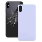 Easy Replacement Big Camera Hole Glass Back Battery Cover for iPhone X / XS(Purple) - 1