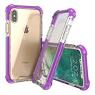 For iPhone X / XS PC + TPU Drop-proof Protective Back Cover Case (Purple) - 1