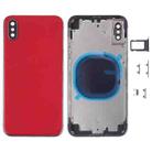 Back Housing Cover with SIM Card Tray & Side keys for iPhone X(Red) - 1