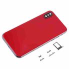 Back Housing Cover with SIM Card Tray & Side keys for iPhone X(Red) - 2
