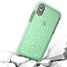 For   iPhone X / XS   Diamond Texture TPU Dropproof Protective Back Cover Case (Green) - 1