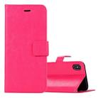 For iPhone X / XS Crazy Horse Texture Horizontal Flip Leather Case with Holder & Card Slots & Wallet & Photo Frame(Magenta) - 1