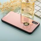 For iPhone X / XS 0.8mm Tempered Glass High Quality TPU Airframe Protective Back Cover Case(Rose Gold) - 2