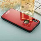 For iPhone X / XS 0.8mm Tempered Glass High Quality TPU Airframe Protective Back Cover Case(Red) - 2