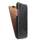 For iPhone X / XS Fierre Shann Retro Oil Wax Texture Vertical Flip PU Leather Case(Black) - 1