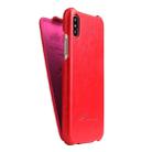 For iPhone X / XS Fierre Shann Retro Oil Wax Texture Vertical Flip PU Leather Case(Red) - 1