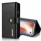 For iPhone X / XS DG.MING Triple Fold Crazy Horse Texture Horizontal Flip Magnetic Protective Case with Holder & Card Slots & Wallet(Black) - 1