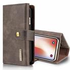 For iPhone X / XS DG.MING Triple Fold Crazy Horse Texture Horizontal Flip Magnetic Protective Case with Holder & Card Slots & Wallet (Grey) - 1