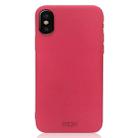 For iPhone X MOFI TPU Silicone Soft Forsted Back Protective Case Cover(Pink) - 1