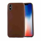 For iPhone X / XS Drop-proof PU Protective Case Back Cover (Brown) - 1