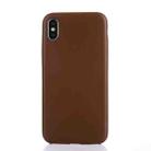 For iPhone X / XS Drop-proof PU Protective Case Back Cover (Brown) - 2