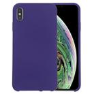 For iPhone X / XS Pure Color Liquid Silicone + PC Dropproof Protective Back Cover Case(Dark Purple) - 1