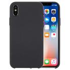 For iPhone X / XS Pure Color Liquid Silicone + PC Dropproof Protective Back Cover Case(Dark Gray) - 1