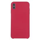 For iPhone X / XS Pure Color Liquid Silicone + PC Dropproof Protective Back Cover Case(Rose Red) - 2