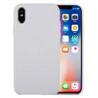 For iPhone X / XS Pure Color Liquid Silicone + PC Dropproof Protective Back Cover Case(White) - 1