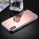 For iPhone X / XS Acrylic + TPU Electroplating Mirror Protective Back Cover Case(Rose Gold) - 1