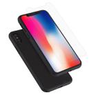 For iPhone X 360 Degree Full Coverage Detachable PC Protective Cover Case with Tempered Glass Film (Black) - 1