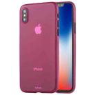 For iPhone X / XS Ultra-thin Frosted PP Protective Back Cover Case (Magenta) - 1