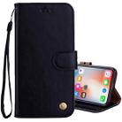 For iPhone X / XS Business Style Oil Wax Texture Horizontal Flip Leather Case with Holder & Card Slots & Wallet (Black) - 1