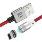 FLOVEME 1m 2A Output 360 Degrees Casual USB to 8 Pin Magnetic Charging Cable, Built-in Blue LED Indicator(Red) - 1