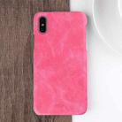 For iPhone X MOFI Crazy Horse Texture Leather Surface PC Protective Back Cover Case(Magenta) - 1