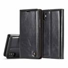 CaseMe-003 for   iPhone X / XS   PU + PC Business Style Crazy Horse Texture Horizontal Flip Leather Case with Holder & Card Slots & Wallet(Black) - 1