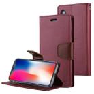 GOOSPERY SONATA DIARY for   iPhone X / XS   Business Style Magnetic Clasp Horizontal Flip Leather Case with Holder & Card Slots & Wallet(Wine Red) - 1