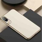 For iPhone X / XS USAMS Jay Series PC Oil Painting Surface Shockproof Protective Back Case (Gold) - 1