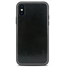 For iPhone X MOFI Shockproof PU Paste Protective Back Case(Black) - 1