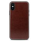 MOFI for   iPhone X   Shockproof PU Paste Protective Back Case(Dark Brown) - 1