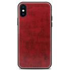 MOFI for   iPhone X   Shockproof PU Paste Protective Back Case(Red) - 1