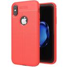 For iPhone X / XS Litchi Texture TPU Protective Back Cover Case (Red) - 1