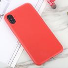 For iPhone X / XS Leather Texture TPU Full-body Protective Back Cover Case(Red) - 1