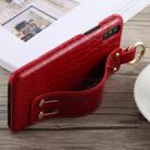 For iPhone X Painted Pattern PU+PC Case with Holder(Red) - 1